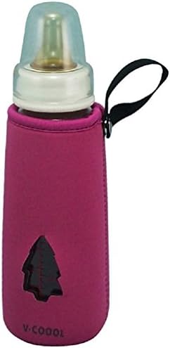 V-Coool Baby Bottle Sleeves for Glass,Shock and Crash Protects,Neoprene Thermal Insulation for Infant Breastmilk Bottles,Rose Red(Wide-neck)