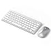 OMOTON Wireless Keyboard and Mouse Combo, Numeric Keypad/ Multimedia Shortcuts/ 3-Level Adjustable DPI, for Computer, PC, Desktop, Laptop with Windows System, Silver White
