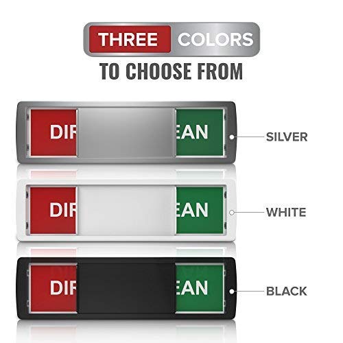 Premium Clean Dirty Dishwasher Magnet - Dishwasher Management Made Easy - 100% Metal and Acrylic, Easy-To-Read Labels, Magnetized Slider - Dishwasher Magnet Clean Dirty - Silver