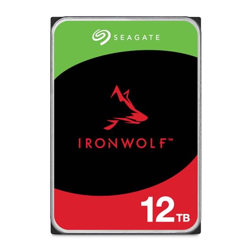 Seagate IronWolf 12TB, NAS Interne Festplatte HDD, 3.5 Zoll, 7200 U/Min, CMR, 256 MB Cache, SATA 6GB/s, silber, inkl. Data Rescue Service (ST12000VNZ0