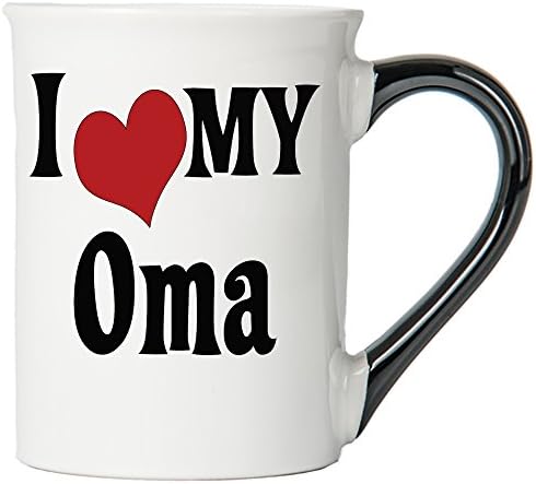 Cottage Creek Oma Gifts Large 18 Ounce Ceramic I Love My Oma Coffee Mug/Birthday Gifts for Oma Gift for Oma [White]