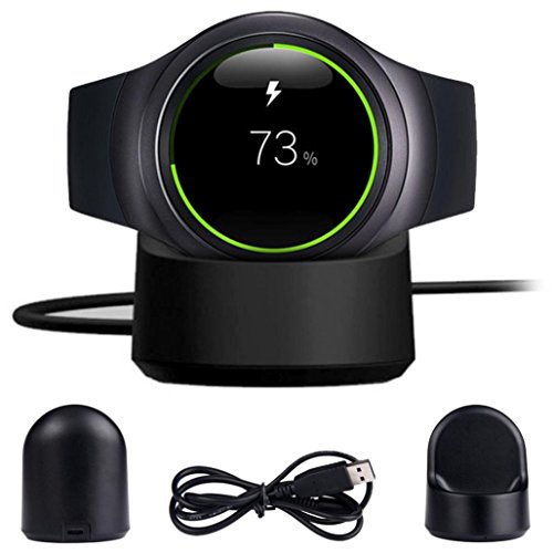 Tuscom@ Wireless Charging Dock Cradle Charger For Samsung Gear S2 720 730 732 Classic (Black)