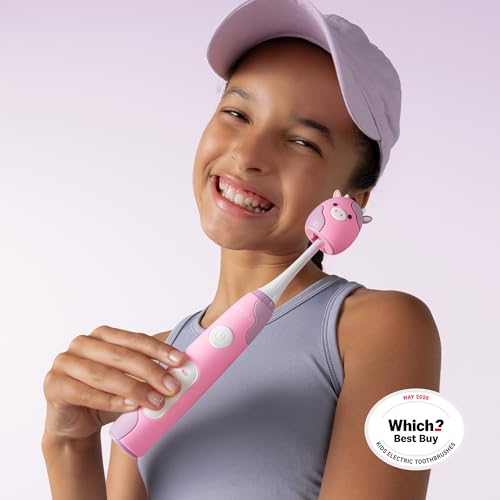 ORDO Sonic Squishmallows Kids Electric Toothbrush – Rechargeable, 3 Brushing Modes, 2-Min Timer, 5+ Weeks Battery, 2 Brush Heads Included, Gift for Children Ages 4+, Patty
