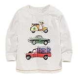 Soda Park Boys Long Sleeve Solid Cotton Cute Car Graphic T Shirt
