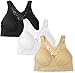 Pretty Seamless 3-Pack Butterfly Lace Racerback Women's Seamless & Wirefree Comfort Bra with Removable Pads