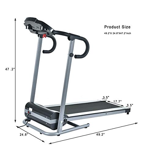 YiiYYaa 500W-1100W Folding Treadmill Electric Walking Running Exercise Fitness Jogging Machine with LCD Display Easy Control Home Gym - Thumbnail 6