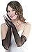 ToBeInStyle Women’s Fishnet Lace Trim Full Arm Length Novelty Gloves Arm Warmers - OS - Black