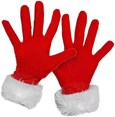 Amazon.com: Skeleteen Red Fur Costume Gloves - Red Velvet Gloves