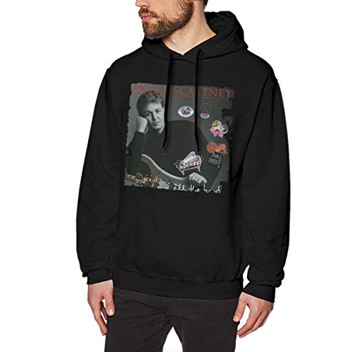 BAODANLE Sweats à Capuche Homme Paul McCartney All The Best Mens Hoodies Sweater Black Casual Top - Les Beatles, Paul McCartney, John Lennon, RIngo Starr, George Harrison BAODANLE Sweats à Capuche Homme Paul McCartney All The Best Mens Hoodies Sweater Black Casual Top