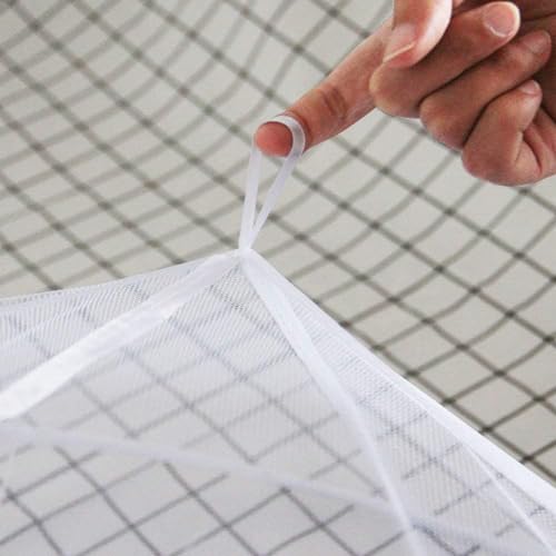 Twinkle Star Mosquito Net for Bed, 2.5M Tall Dome Bed Canopy with Fixing Nails & Rope, Fine Mesh Bed Net for Single Twin Full Queen King Size, White Canopy for Bedroom Camping Travel