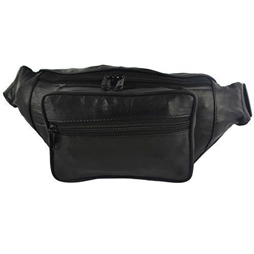 Top Quality Mens Ladies Leather Black Waist BUMBAG Travel by OAKRIDGE Fanny Pack