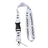 Lanyard Keychain Holder Keychain Key Chain Black Lanyard Clip with Webbing Strap (White Under Armor)
