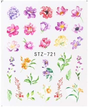 Amazon Kppto 1シート水デカールネイルアートステッカーブルーミングデイジーの花柄ネイルデコレーションアート水箔スライダー接着剤 色 Stz721 シール ステッカー 通販