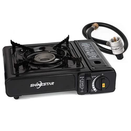 SHINESTAR 7000 BTU Dual Fuel Portable Propane and Butane Stove, Single Burner Camp Stove for