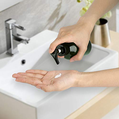 Yebeauty Pump Bottle, 2 Pack Pump Lotion Dispenser 17oz/500ml Empty Bottle with Pump Multipurpose for Emulsion Shampoo or Body Wash Bottle,Green