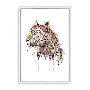 Framed Canvas Home Artwork Decoration Animal Portrait Canvas Wall Art for Living Room, Bedroom - 16x24 inches