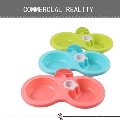 DENTRUN Pet Dog Bowls Stainless Steel Hanging Food Water Feeder Dish, Dog Feeding Bowl Cup Cage Plastic Case with Removable Bolt Holder for Cats Birds Puppy Rabbits,Food Grade Bowl