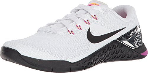 Nike Women Metcon 4 Training Shoe (11 B US, White/Black-Fuchsia Blast-Laser Orange)