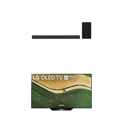 LG OLED65B9PUA B9 Series 65″ 4K Ultra HD Smart OLED TV with LG SL8YG 3.1.2 Channel High Res Audio Sound Bar w/Meridian Technology, Dolby Atmos