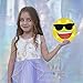 DELICORE Marquee Emoji Sign Funny LED Table Lamps Night Lights for Children Kids Bedroom Wall Decor Battery Operated & USB Charging (Sunglasses)