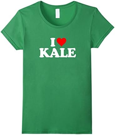 Women's I Love Kale T Shirt - Geeks Funny Fun Heart Tee Small Grass