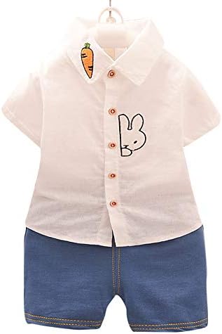 muffuri Boys Cotton Shirt and Shorts Set in White