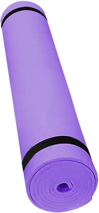 UNKN Durable Portable Solid Non-Slip Fitness Yoga Mat Pilates Mat Yoga Mat Extra Thick Non Slip Exercise Fitness Mat (Purple)