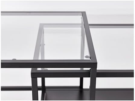 Ikea Vittsjo Tables Gigognes 2 Pieces Noir Brun Verre 90x50 Cm Amazon Fr Cuisine Maison