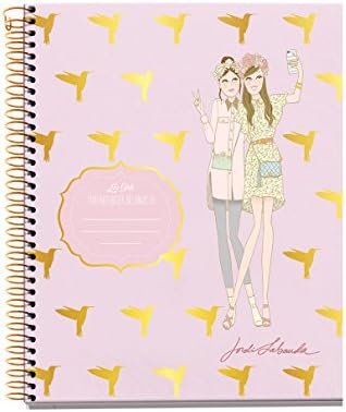 Jordi Labanda 48097 – Notebook 4 Cardboard Girls Colibris JL (DIN A5, 148 x 210 mm, 120 Sheets, 70 g/m², Hatching)