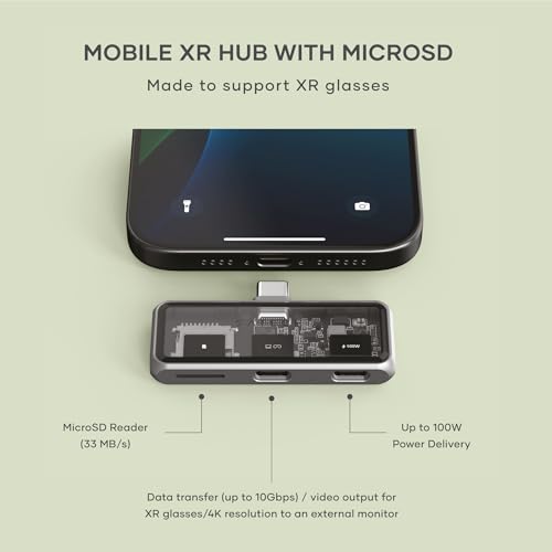 Satechi 3-in-1 USB C Mobile Hub, 4K@60Hz HDMI, 100W Pass-Through Charging, 10Gbps Data Transfer, MicroSD Card Reader, Compact USB-C Adapter for iPad, MacBook, Switch OLED & More