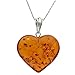 COGNAC BALTIC AMBER STERLING SILVER 925 BEAUTY HEART PENDANT, KAB-46 d