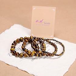 AD Beads Handmade Gemstone Stretch Elastic Bracelet