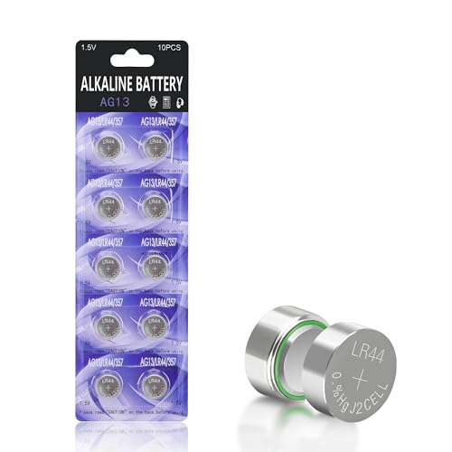 kunying LR44 Batteries 10 Pack, L1154F AG13 357 303 SR44 A76 Premium Alkaline Battery 1.5V Button Coin Cell Battery for Watch Batteries