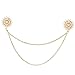 Round Collar Tips Shirt Stud Neck Brooch with Chain Tassels Golden