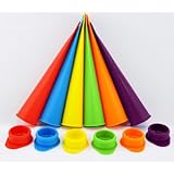Silicone Popsicle Molds /Diy Ice Pop Molds / Ice Cream Maker for Kids-set of 6 Colorful Silicone DIY Ice Pop Molds or Snack Containers for Children