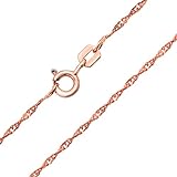 Bling Jewelry Rose Gold Plated 020 Singapore Chain 925 Sterling Silver 2mm