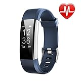 LETUFIT PLUS Fitness Tracker + Heart Rate Monitor,IP67 Waterproof Smart Wristband With Pedometer Watch for Android and Ios (blue)