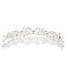 Wedding Headpieces for Bride - White Pearl Bridal Tiara Headband, Crystal Hair Accessories for Women