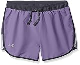 Under Armour Girls' Fast Lane Shorts, Dark Lavender/Lavender Ice, Youth Large