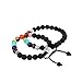 RIVERTREE 2 Pcs Black Lava Beaded Bracelet 7 Chakras Gem Stone with Braided Rope Essential Oils Diffuser Bracelet