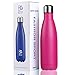 BOGI 17oz Insulated Water Bottle Double Wall Vacuum Stainless Steel Water Bottles, Leak Proof Metal Sports Water Bottle Keeps Drink Hot and Cold - Perfect for Outdoor Sports Camping Biking (Hot Pink)