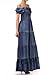 Kiwi Co. Audrina Cap Sleeve Smocked Tiered Denim Maxi Dress Denim Blue, One Size