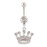 Belly Button Navel Rings Princess Clear Stones New Stainless Style