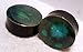Pair - Peacock Green Glass Essential Oil Ear Plugs Organic Handmade Ceramic Double-Flared Body Jewelry