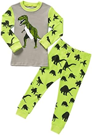 Guraxi Boys Pajamas,Long Sleeve Pants Kids Sleepwear Set Cotton Comfortable Size 2T-7T (4T, Dinosaurs11)