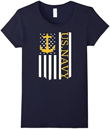 Womens U.S Navy Force American Flag Tees Shirts Small Navy