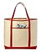 Handy Laundry Canvas Tote Beach Bag - Large Bags with Shoulder Straps, Strong Enough to Carry Beach Gear and Wet Towels. Front Pocket, Inside Zippered Pocket. (Red)