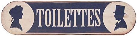 Blue Metal Toilet Sign by Antic Line
