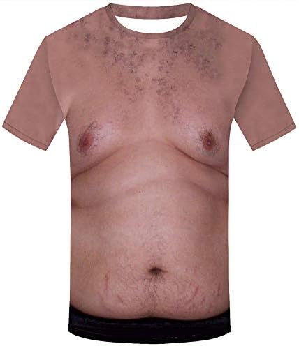 Men's 3D Printed Funny Muscle T-Shirt Short Sleeve Undershirt Tee Tops