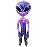 HAPPY DEALS ~ Galaxy Space Alien Inflate | 3 Feet | One Pc | UFO Blow Up Decoration Toy